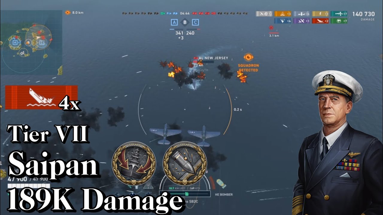 Saipan 189K Damage | World of Warships: Legends Gameplay