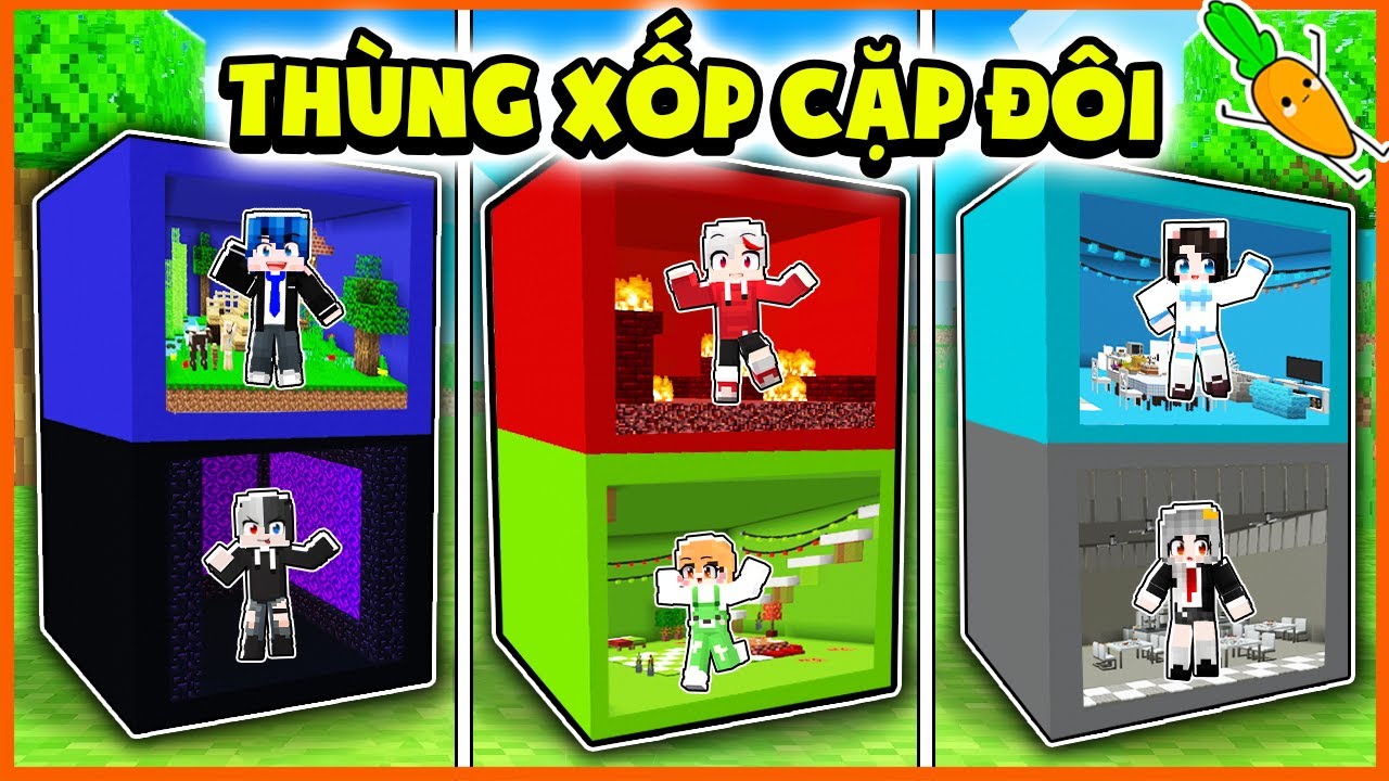 Kamui Thử Thách Sống Trong THÙNG XỐP CẶP ĐÔI Hero Team Trong Minecraft
