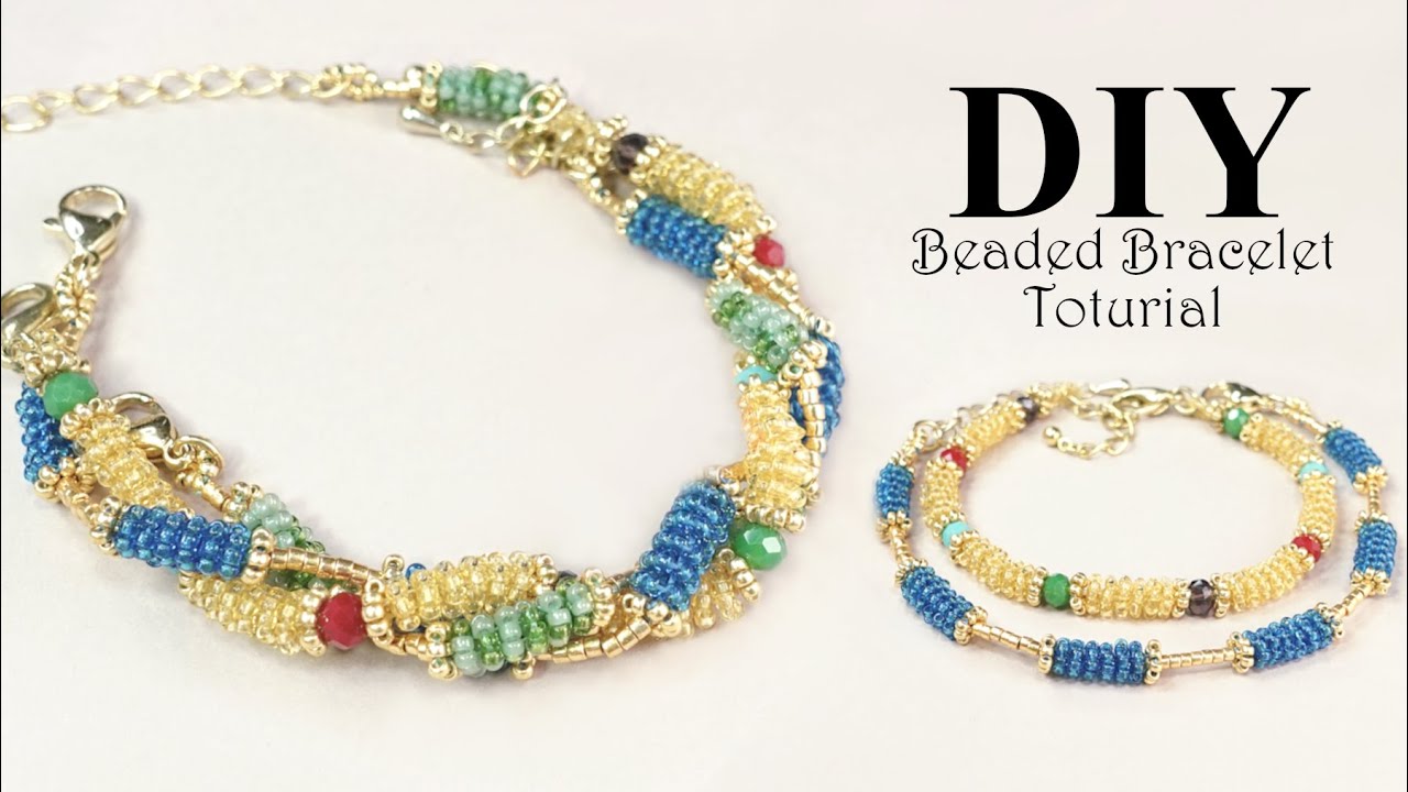 【DIY】Jewelry Making Idea⁑Beaded vintage bracelets necklace Tutorialビンテージ風ビーズブレスレットの作り方/ビーズアクセサリー串珠手链