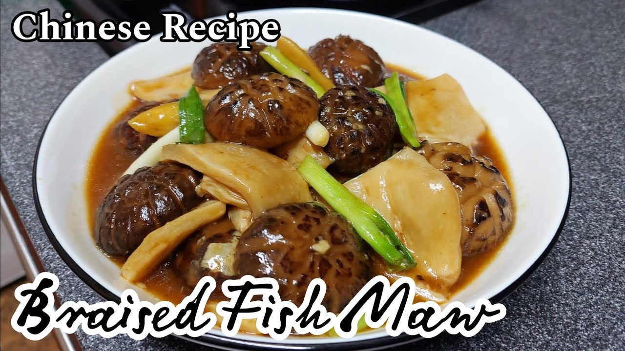 BRAISED FISH MAW WITH DRIED MUSHROOM || UNGKEP PERUT IKAN DENGAN JAMUR KERING ALA HONGKONG