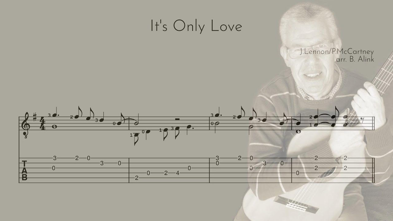 It's Only Love - The Beatles - Fingerstyle Guitar Score+TAB