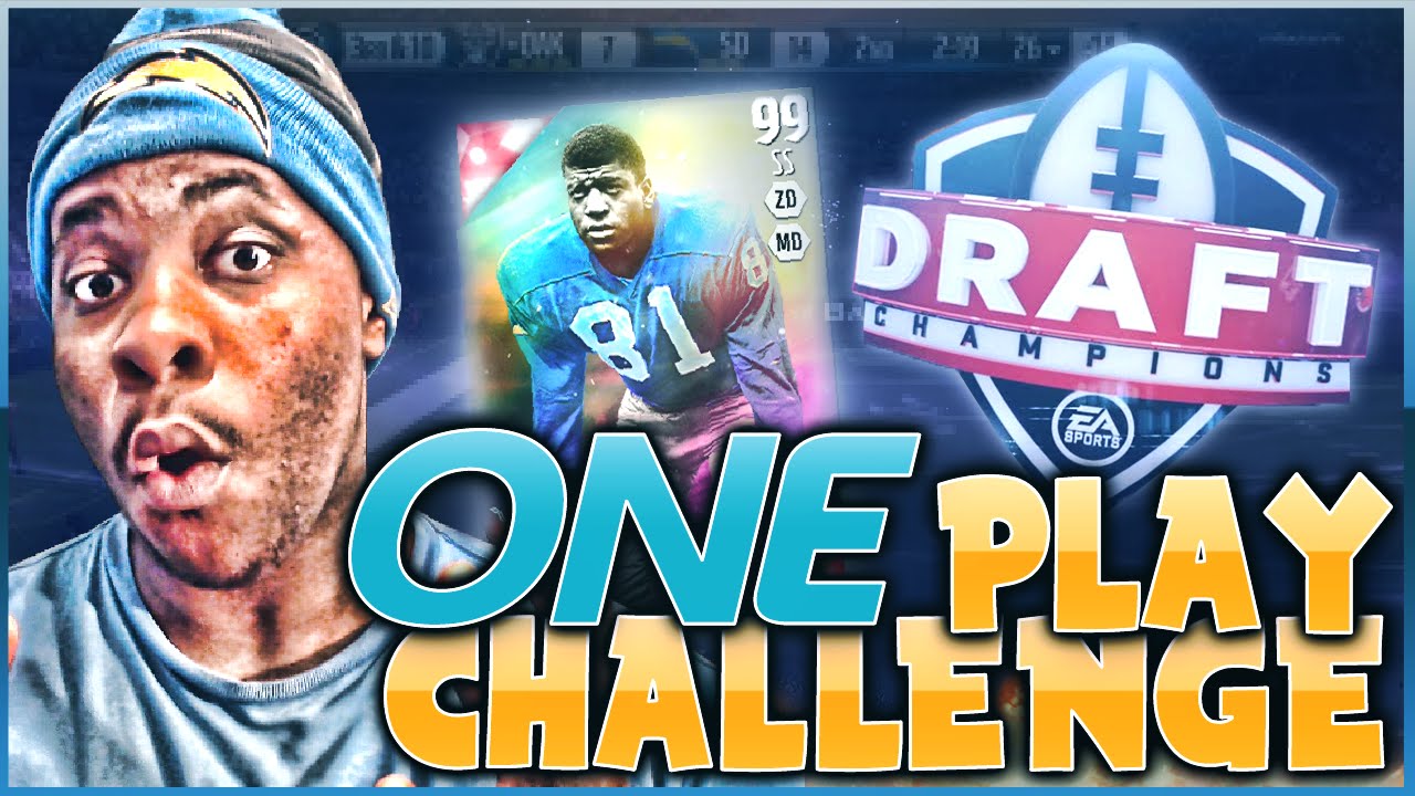 ONE PLAY CHALLENGE! THE HARDEST DRAFT CHAMPIONS CHALLENGE EVER! Madden 16 Draft Champions