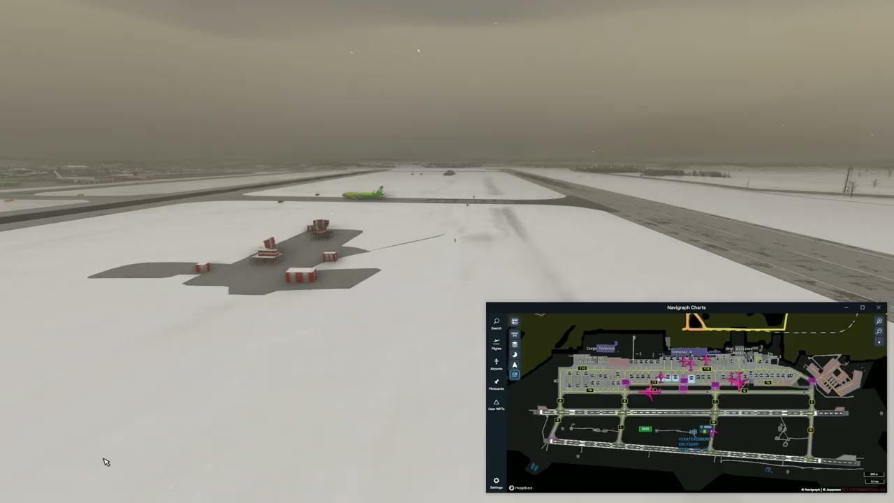 MSFS 2024/VATSIM. Koltsovo 24, Работа аэропорта (07:10z-08:30z)