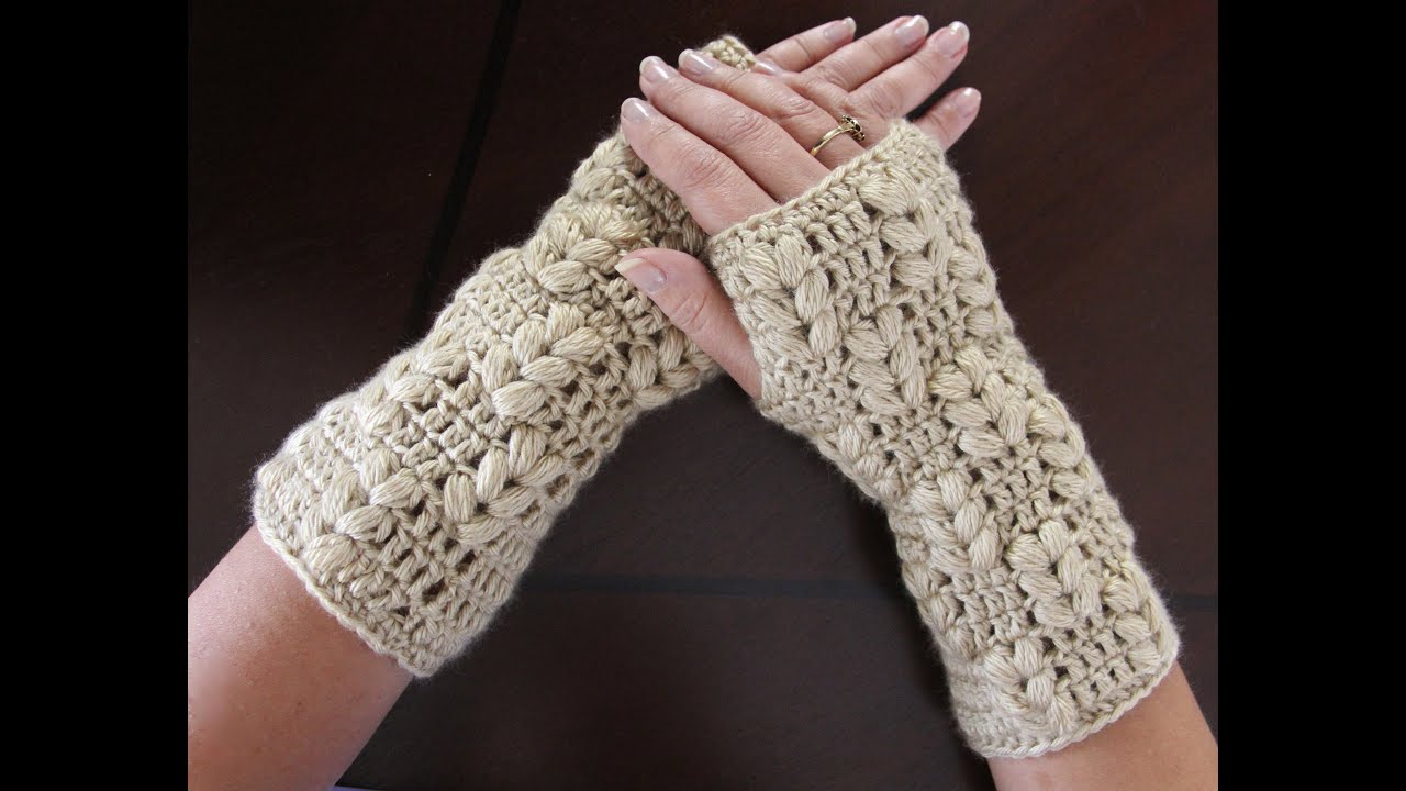 Crochet : Guates sin dedos (Mitones). Parte 1 de 3