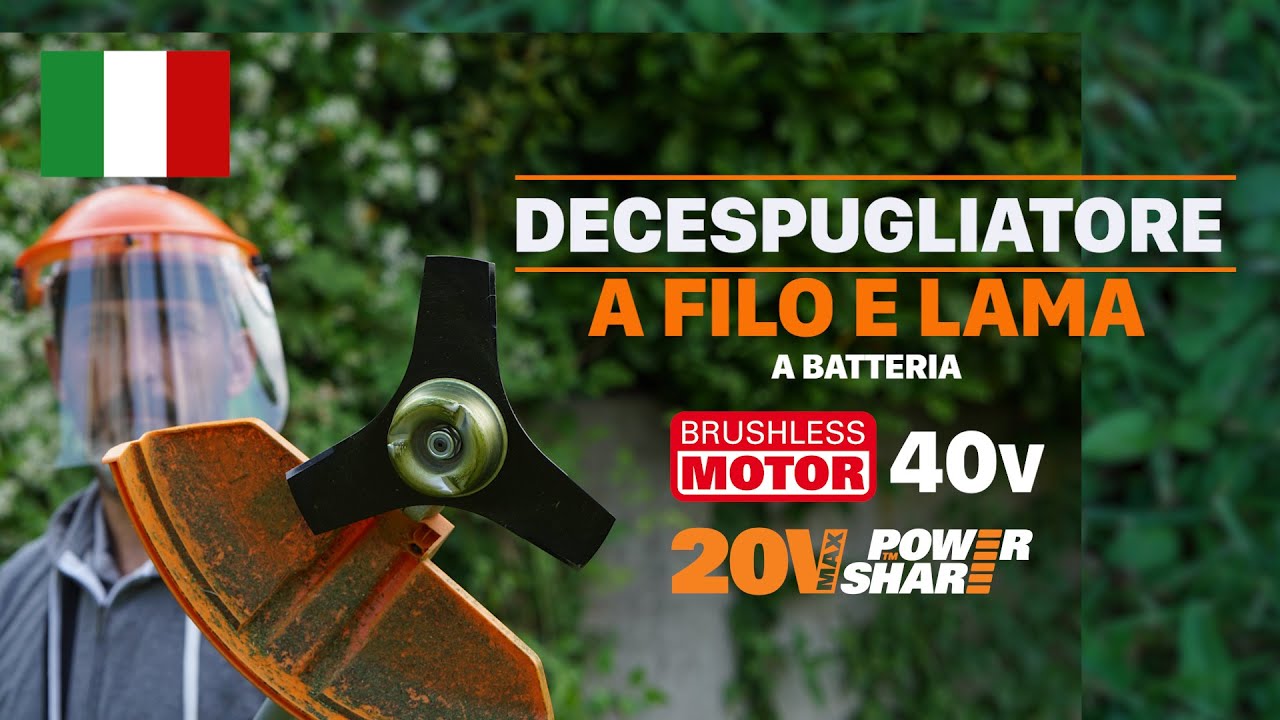 Worx WG186E Decespugliatore/taglia bordi Brushless 40V  a filo e lama