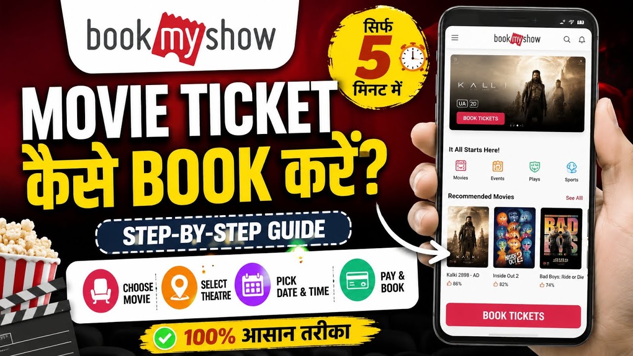 Movie Ticket Booking on BookMyShow | Beginner's Complete Guide