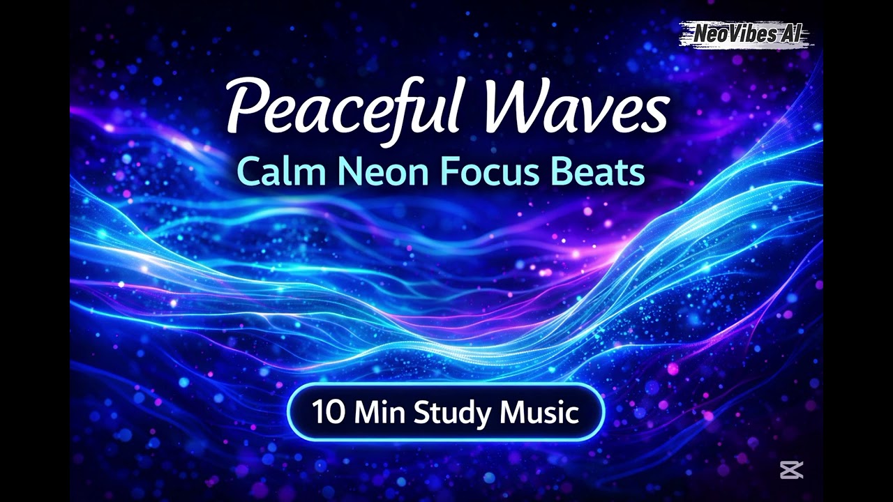 🎧 Peaceful Waves – Calm Neon Focus Beats (10 Min Study Music)