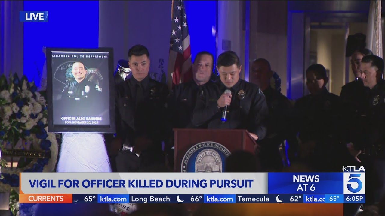Candlelight vigil held for Alhambra police officer killed in pursuit crash