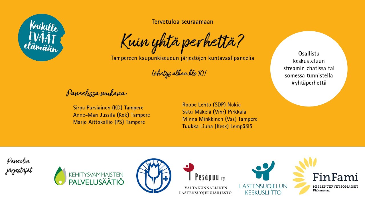Yht&auml; perhett&auml;? -kuntavaalipaneeli