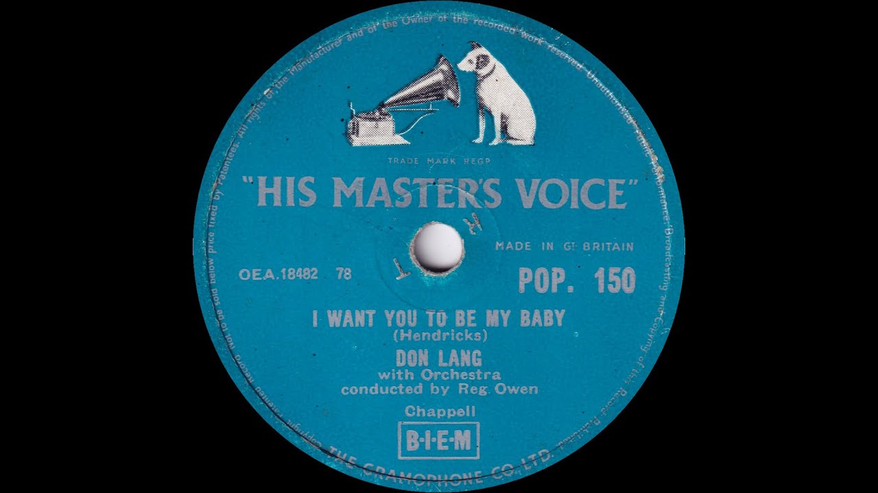 Don Lang - I Want You To Be My Baby