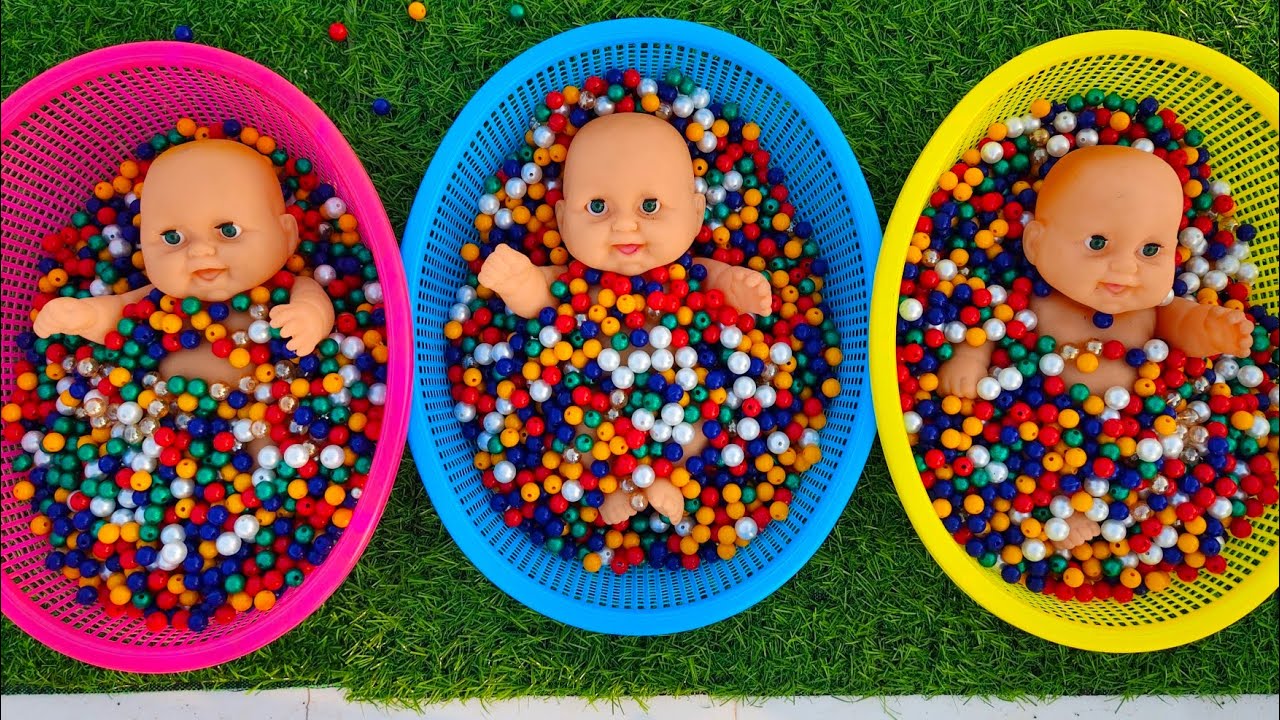 Full of 3 Rainbow BathTubs Candy with M&M's & Magic Slime Cutting Video /khlilone toy 3888 