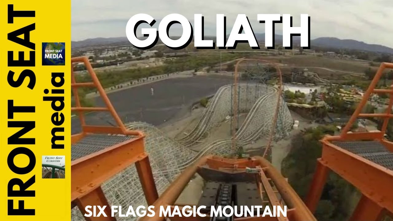 Six Flags Magic Mountain Goliath POV HD Roller Coaster On Ride Front Seat GoPro Steel 2013