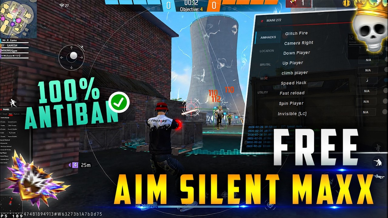 RANK PUSH  NEW UPDATE PC PANLE OB53 💻  🎯 SILENT AIM MAIN ID SAFE| 100% ANTIBAN SAFE ✔️