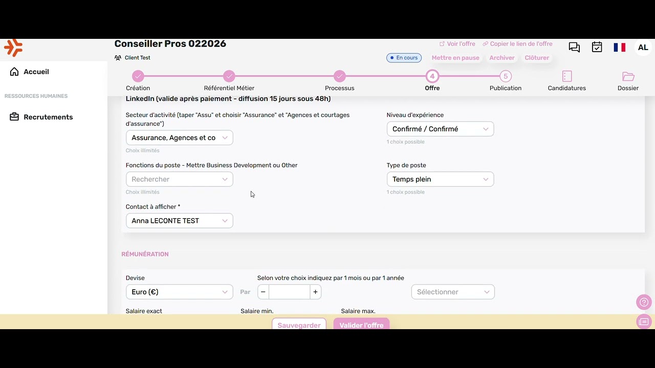 Créer un recrutement en moins de 3 minutes