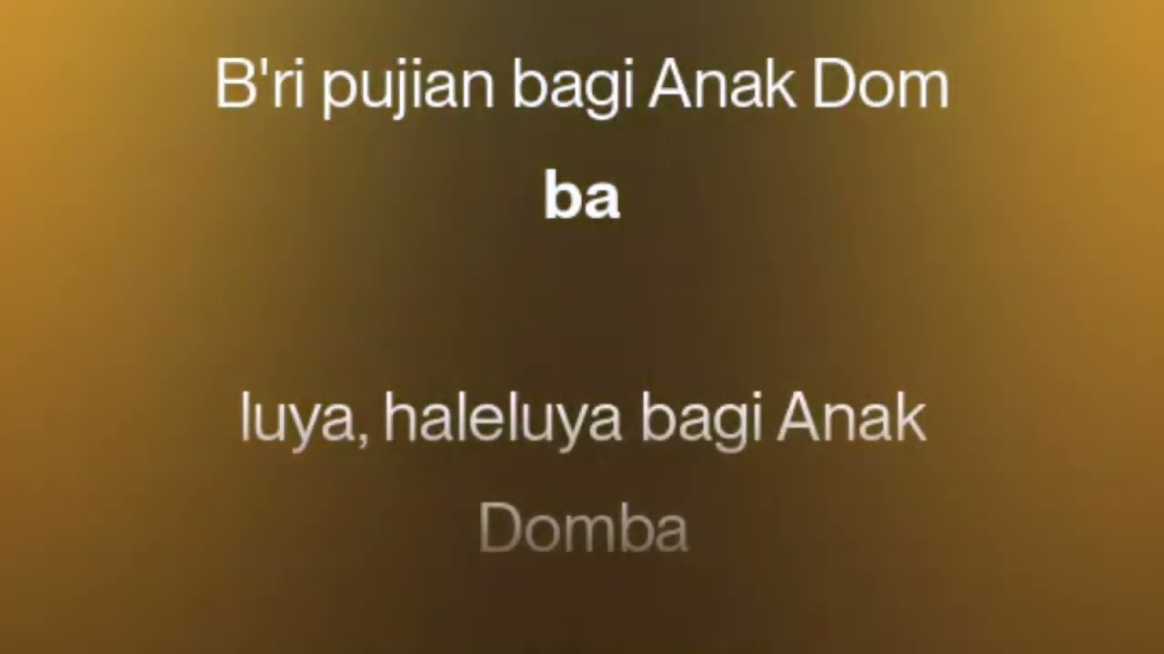 Haleluya, Bagi Anak Domba 