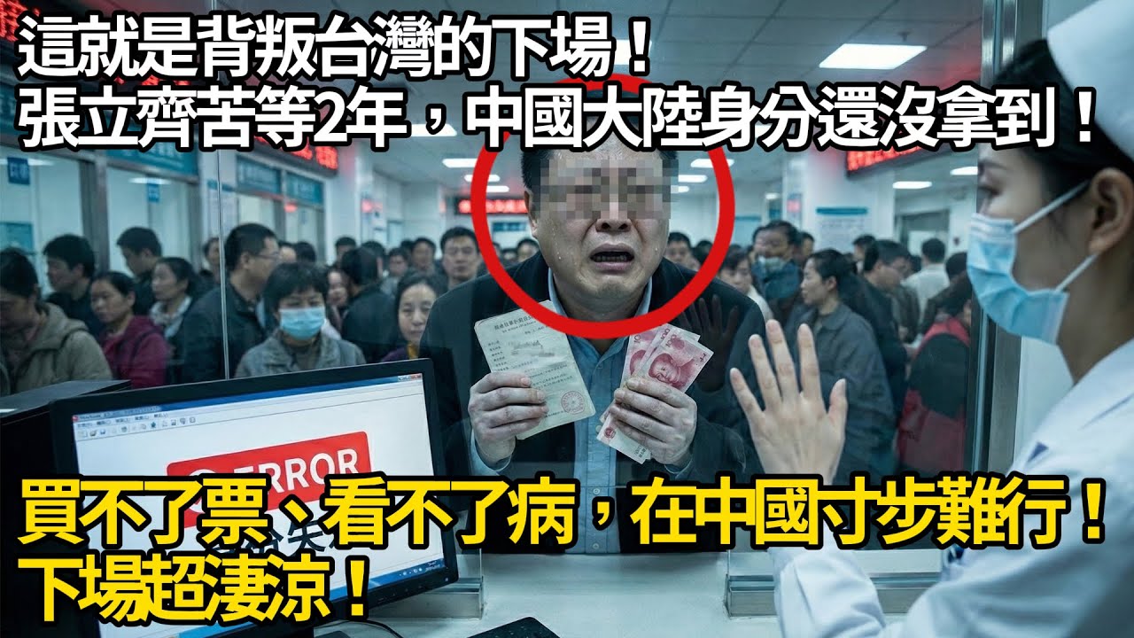 張立齊苦等2年，中國大陸身分證還沒拿到！買不了票、看不了病，在中國寸步難行！下場超淒涼！