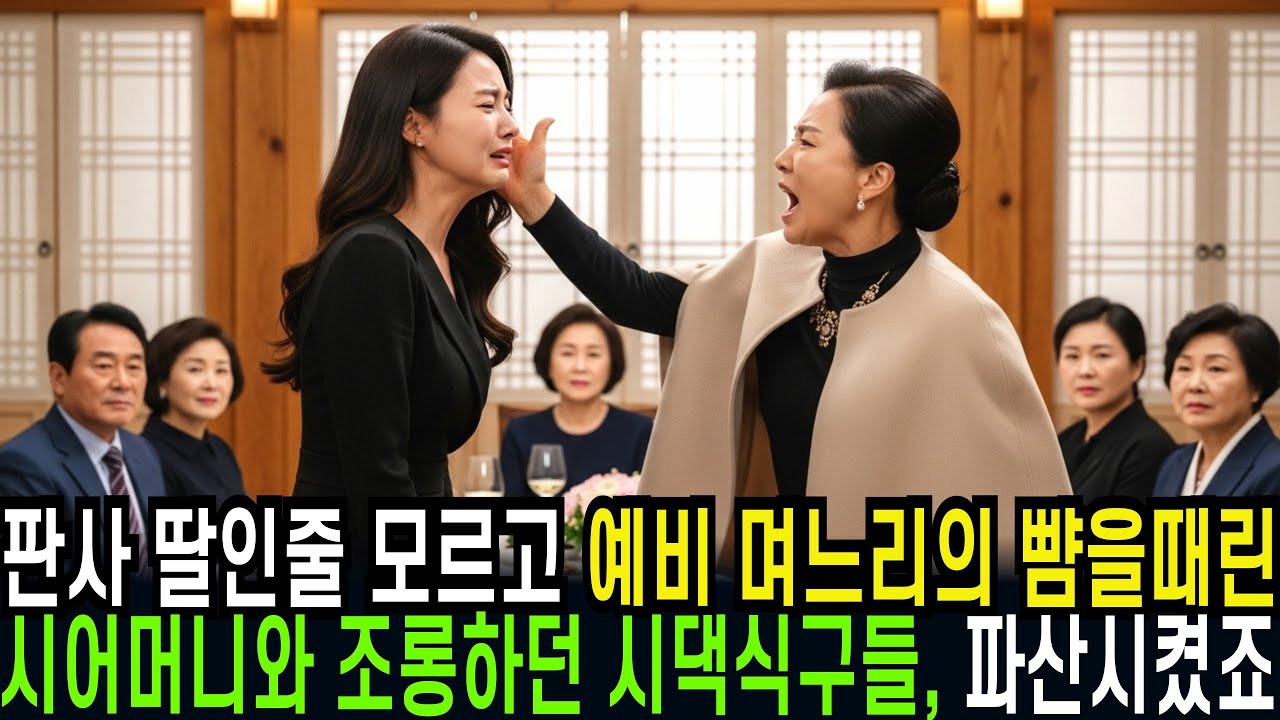 판사딸인줄 모르고 예비 며느리의 뺨을 때린 시어머니와 조롱하던 시댁식구들, 파산시키고 참교육시켰습니다