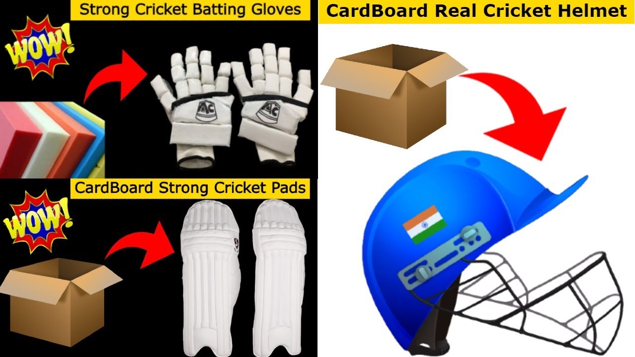 How to make Cricket Helmet at home | How to make Strong Cricket Pads | How to make Cricket  Gloves