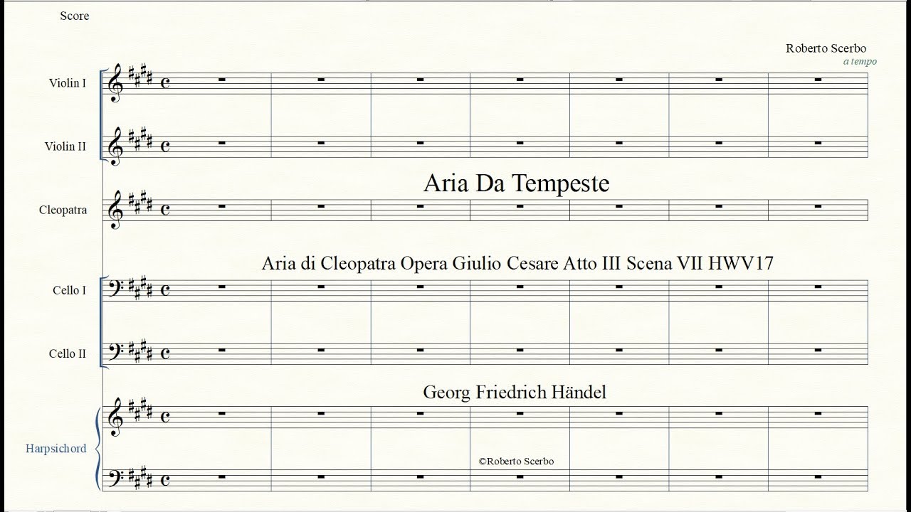 Aria Da Tempeste   Cleopatra   Opera Giulio Cesare GF Haendel