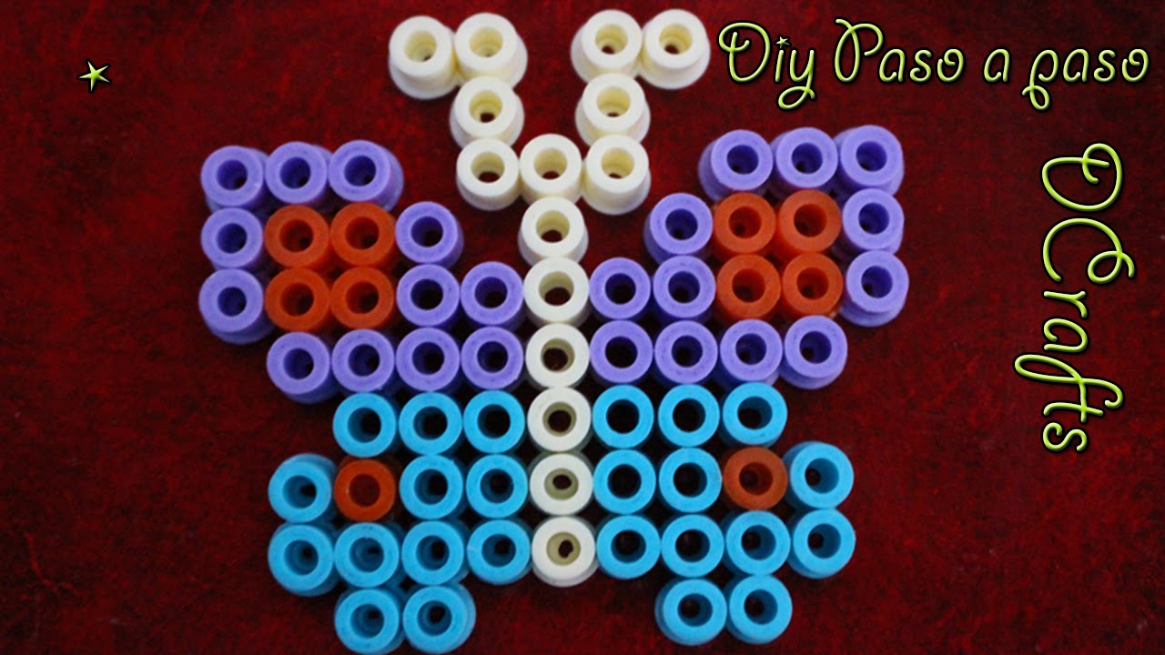COMO HACER MARIPOSA DE HAMA PERLER BEADS FACIL MANUALIDADES DIY
