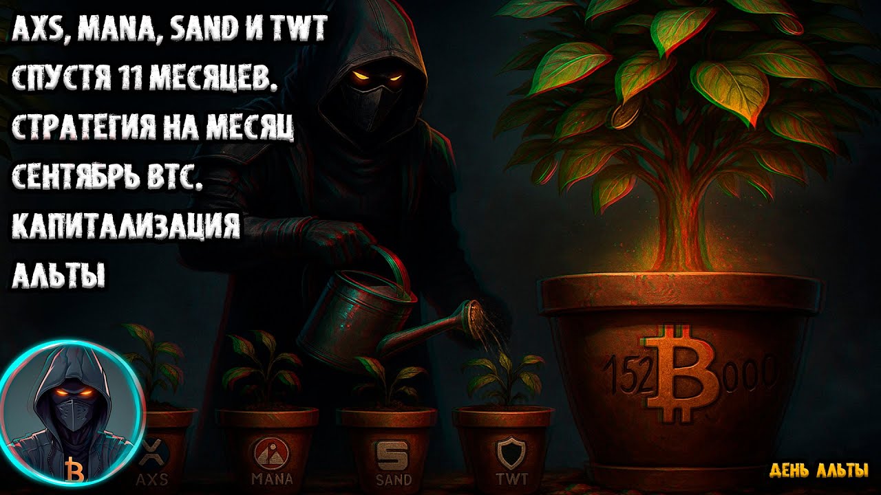 🚨 AXS, MANA, SAND и TWT спустя 11 месяцев. Стратегия на месяц сентябрь BTC. Капитализация альты