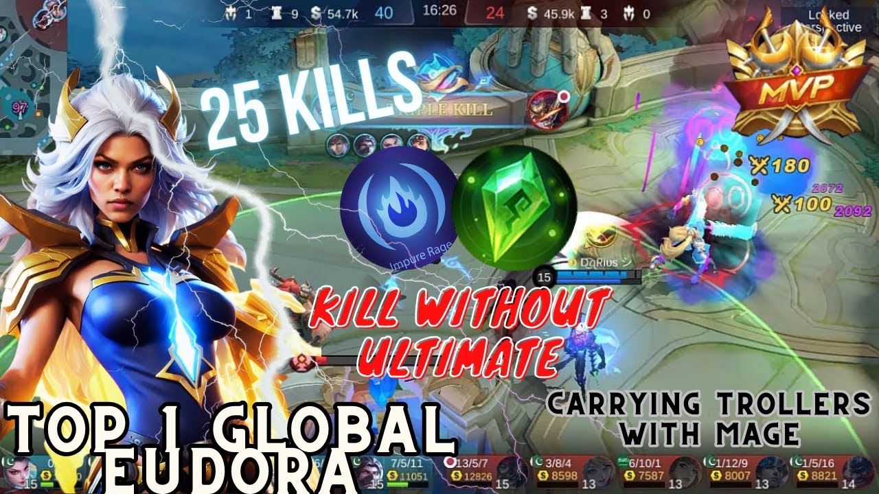 25 Kills Eudora Mobile Legends Best Gameplay 2024 | Eudora Best Build | Top 1 Global Eudora | MLBB
