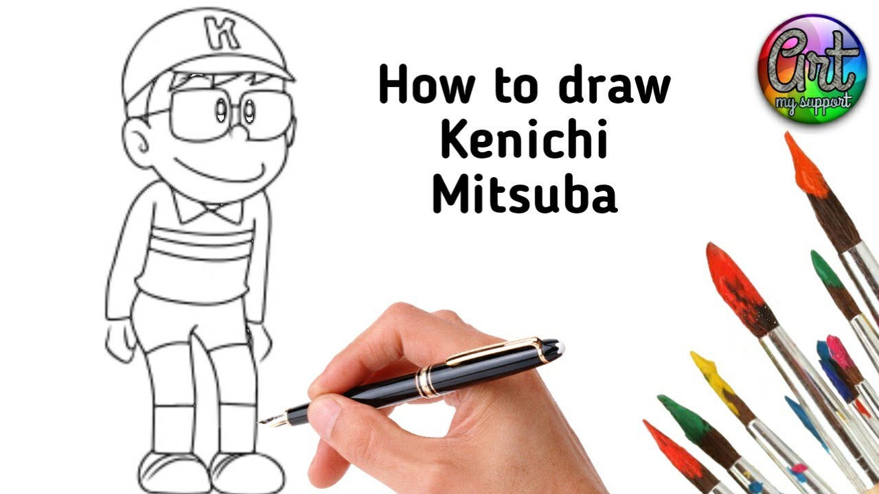 Kenichi Mitsuba -Ninja hattori character drawing #howtodraw #cartoon #drawing #Shorts #supportmyart