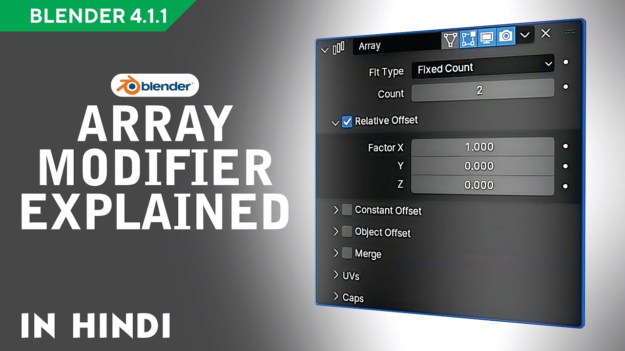 How to use Array modifier in Blender in Hindi