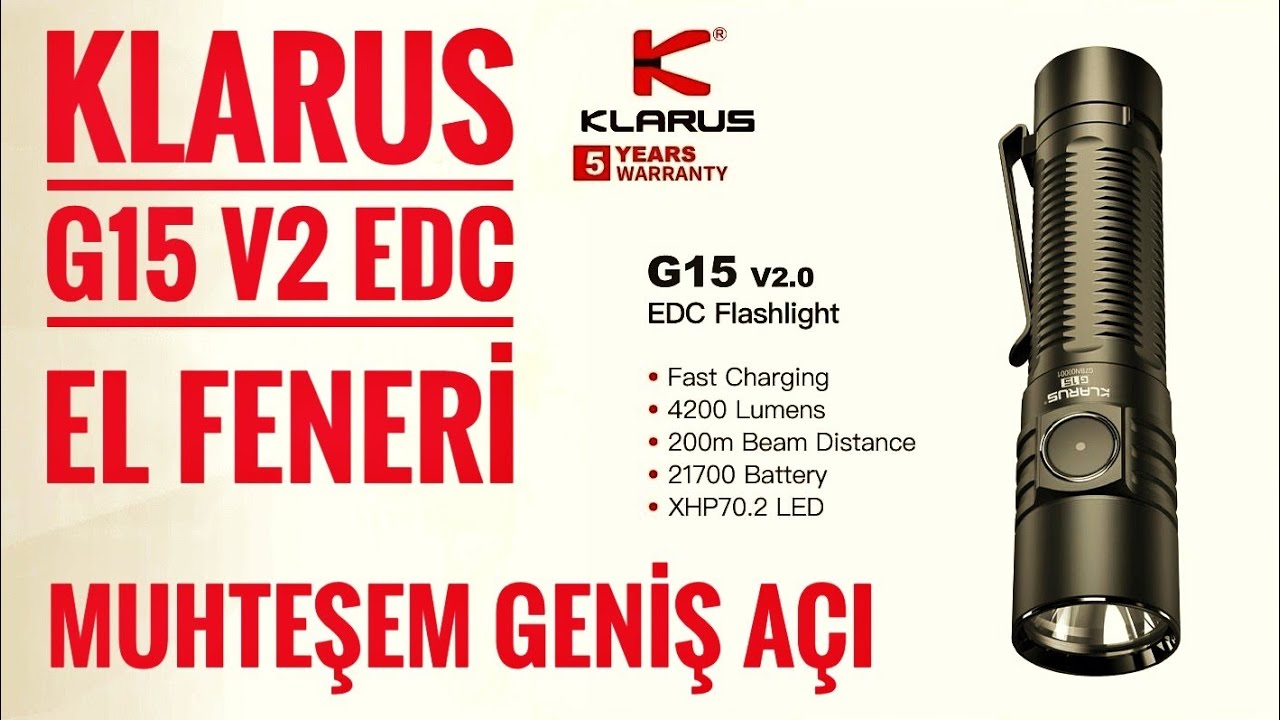 Klarus G15 V2 EDC El Feneri. Yüksek Kaliteli Kışlık Bir EDC İstiyorsanız Bu Tam Size Göre.