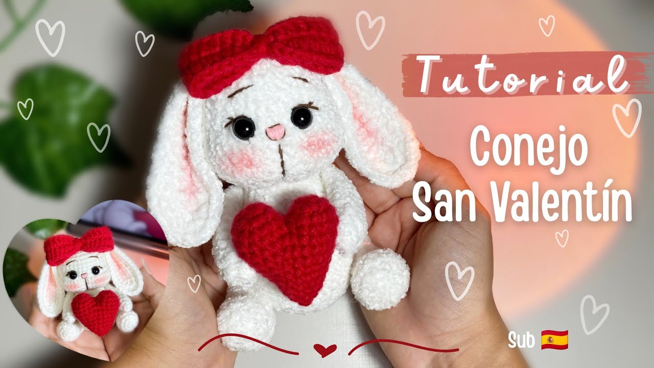 Conejo San Valentín a crochet❤ | Tutorial amigurumi