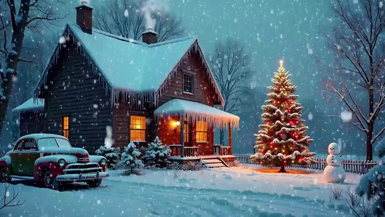 Cozy Winter Evening ❄️ Soothing Jazz ❄️ Snow Falling