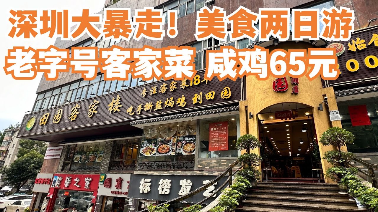 【广州漫步粤菜美食探店】深圳食游记！美食大暴走！两日一夜！手撕盐焗鸡65元半只！最地道！客家菜！价格便宜！贴地美食！酒店房间如何？楼价惊人？绝味！！Canton Food Tour｜GuangZhou