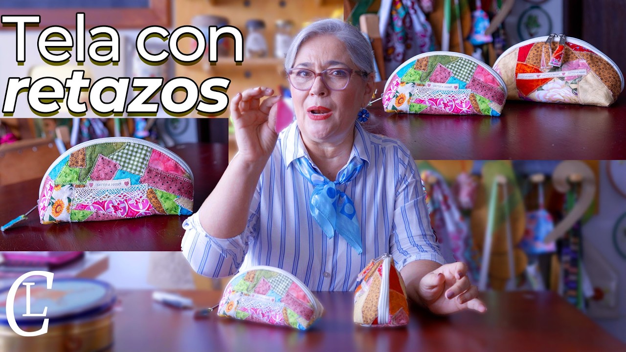 UN HERMOSO NECESER con RETAZOS/Así los reutilizamos/Todo sirve/Buenas ideas de labores par tu hogar