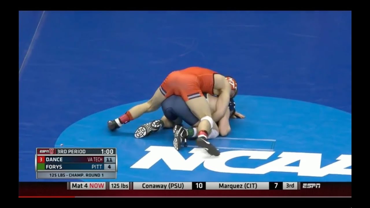 2015 NCAA 125lbs R1: Joey Dance (VA TECH) vs Dom Forys (PITT)