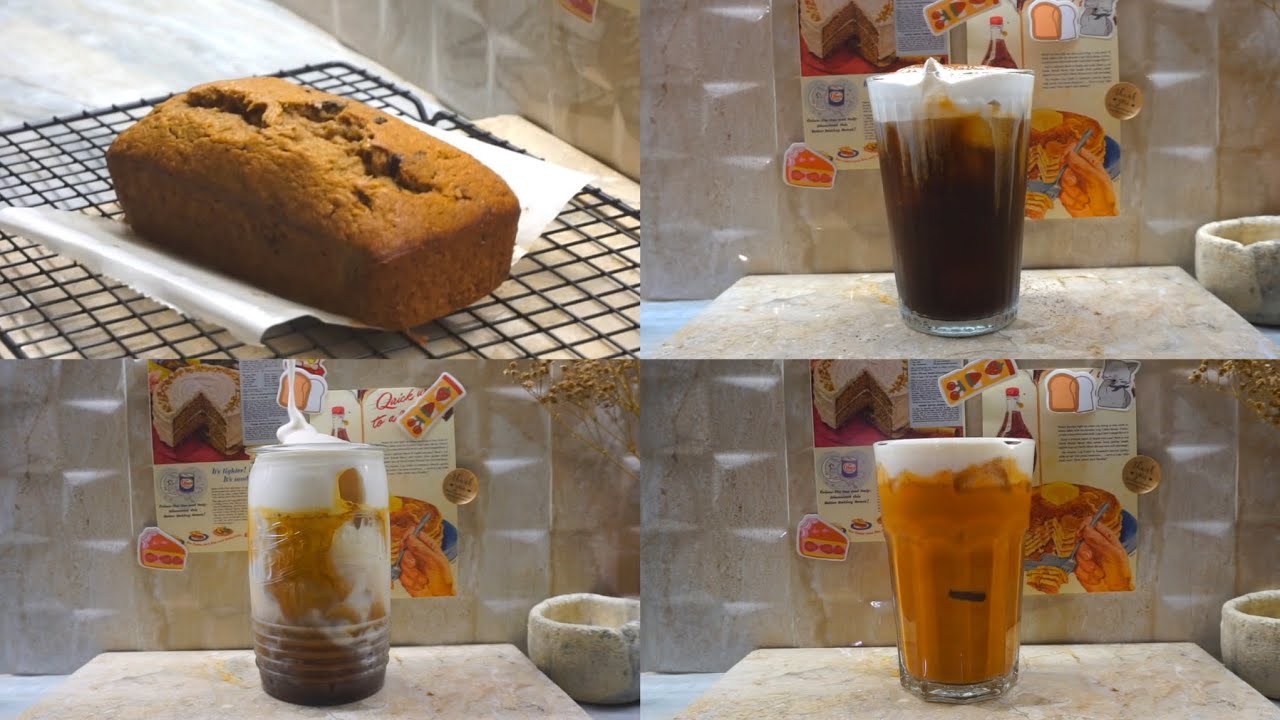 Banana Bread with Coffee or Milk Tea 🤎 | Homecafe Vlog 🍀
