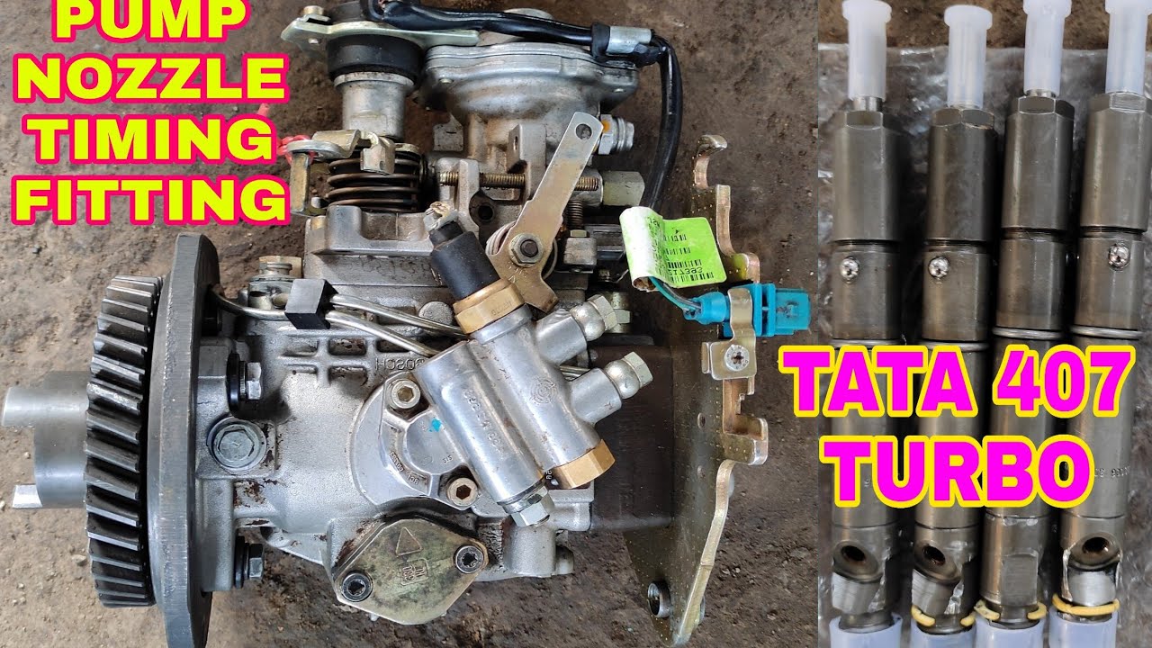 टाटा 407 इंजन का पंप नोजल कैसे फिटिंग करें, Tata 407 Pump Nozzle Fitting & Engine Timing Setting ii