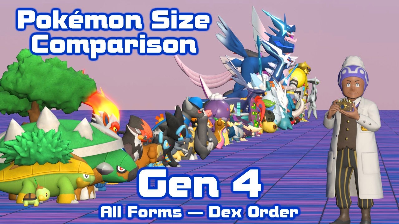 Pokemon Size Comparison - Gen 4 - All Forms - Dex Order