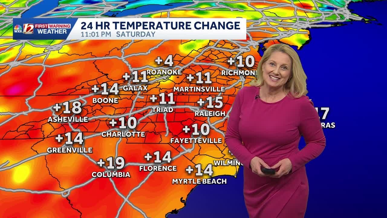 Cooling down after a nice Valentine's Day, chilly rain and localized flooding possible in North C...