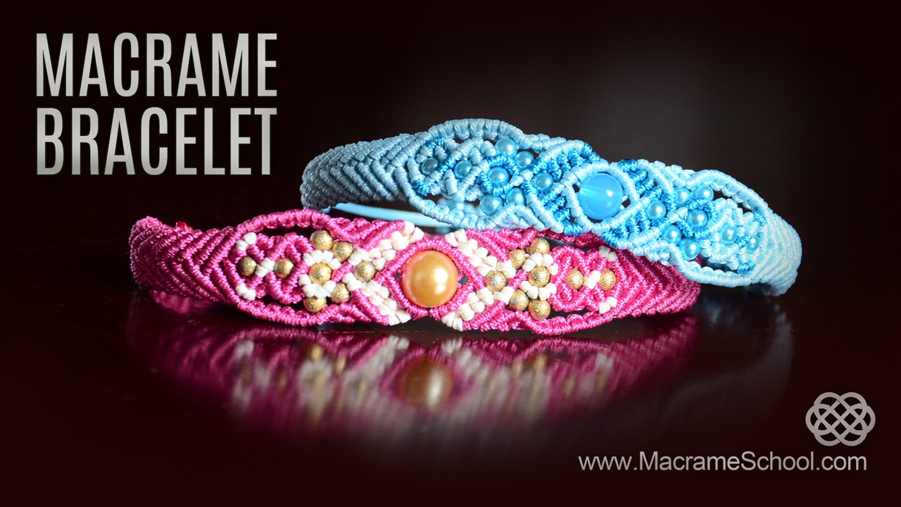 Beaded Macram&eacute; Bracelet in two colors (Demo) Macrame School