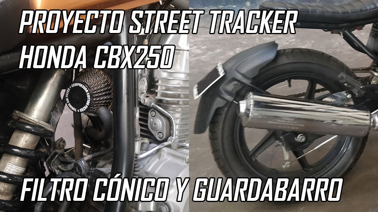 Proyecto Honda CBX 250 Street Tracker - Filtro cónico y guardabarro trasero