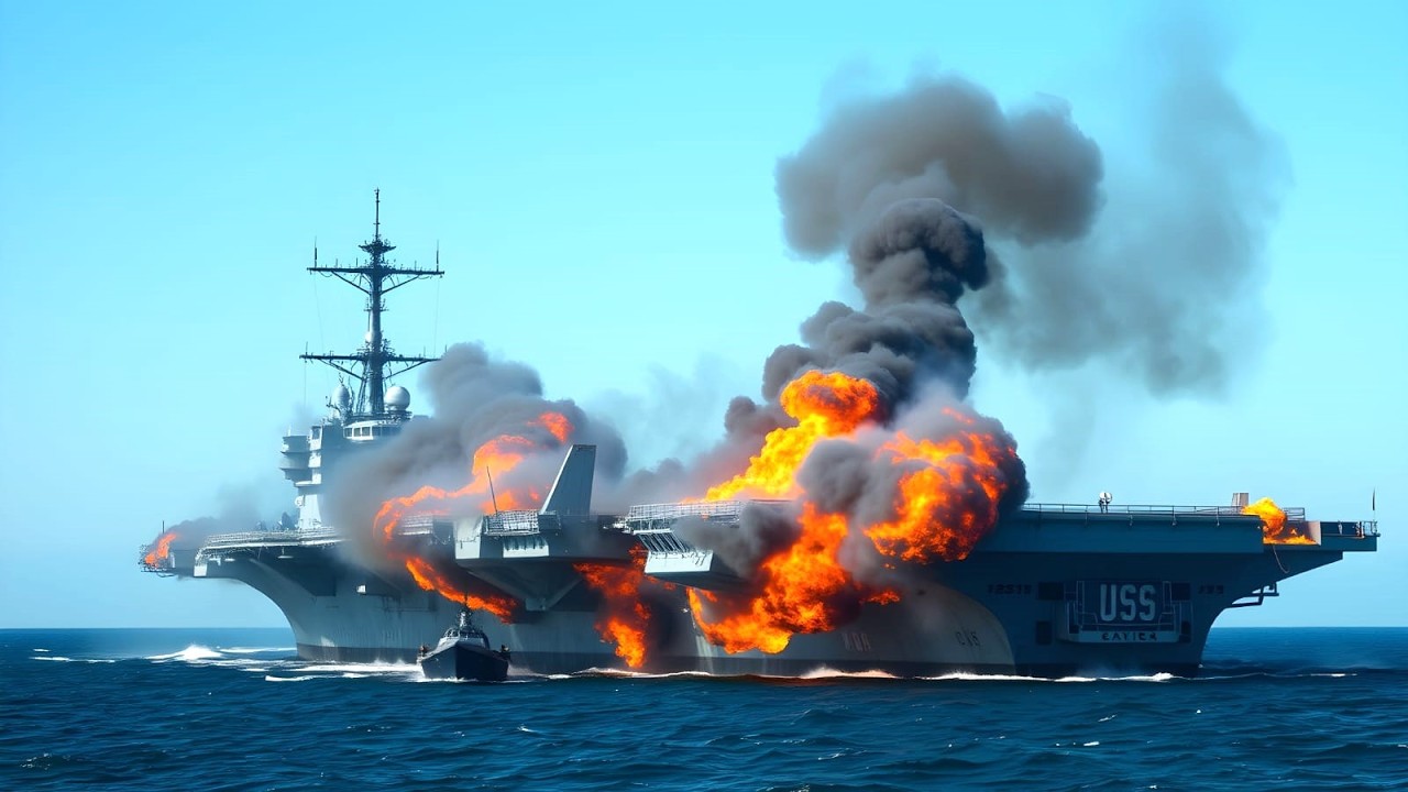 12 минут назад: авианосец США с 200 танками уничтожен истребителями Су-57