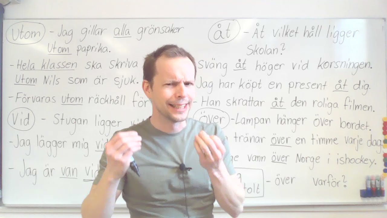 Utom, vid, åt, över (prepositioner)
