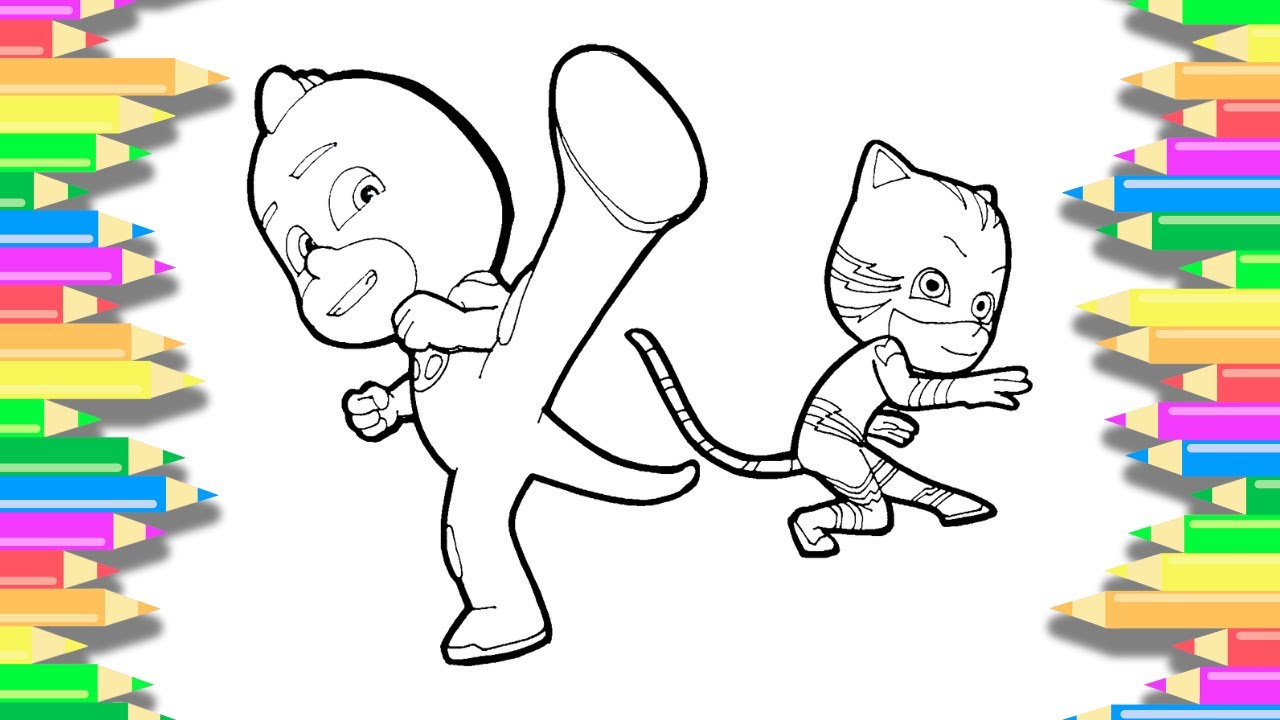 PJ Masks Catboy and Gekko | Easy Fun Coloring Page | [NCS Release]