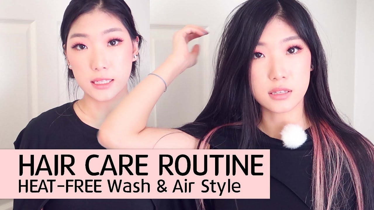 MY HAIR CARE ROUTINE - How I Wash & Air Dry Hair NO DAMAGE & HEAT FREE 💁💁💇💕😊
