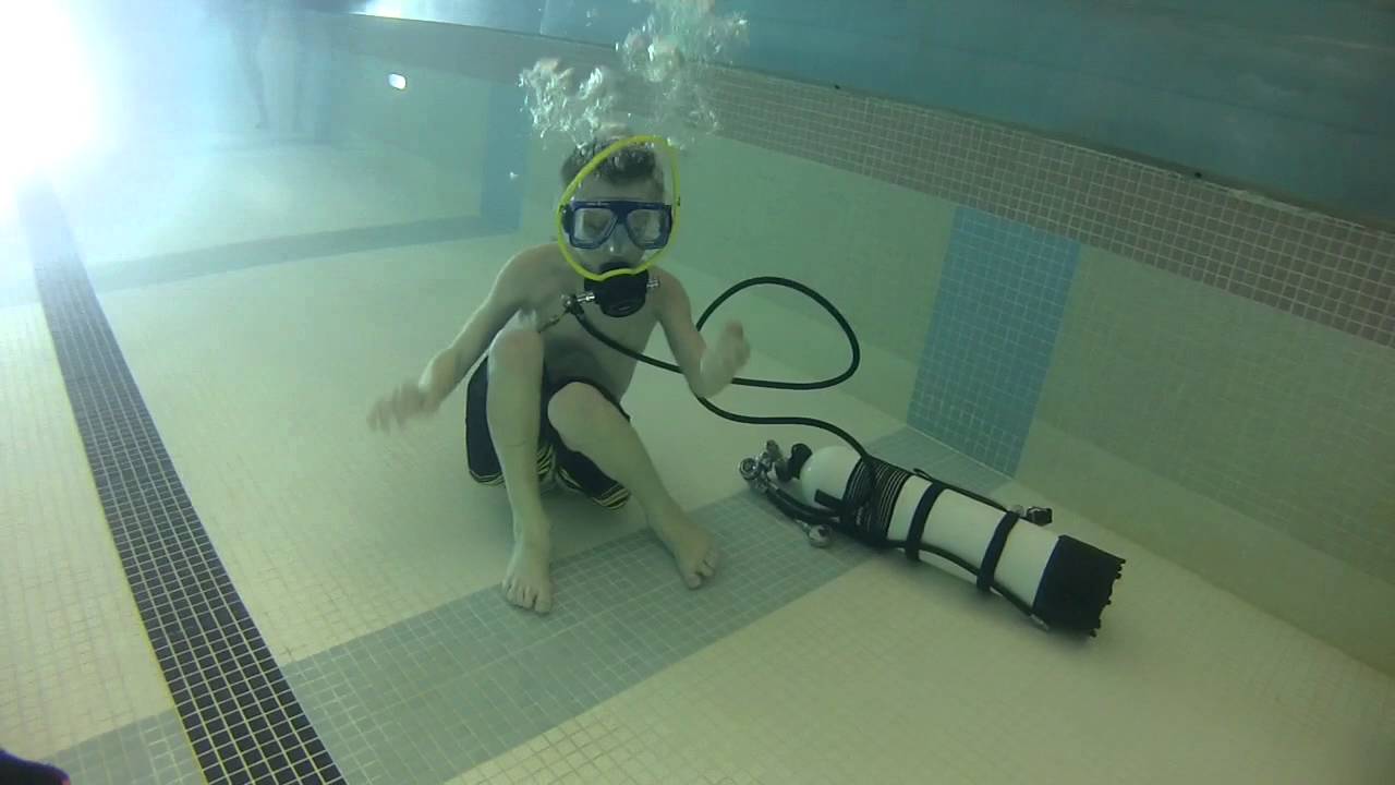 Cameron's (7) first pool dive