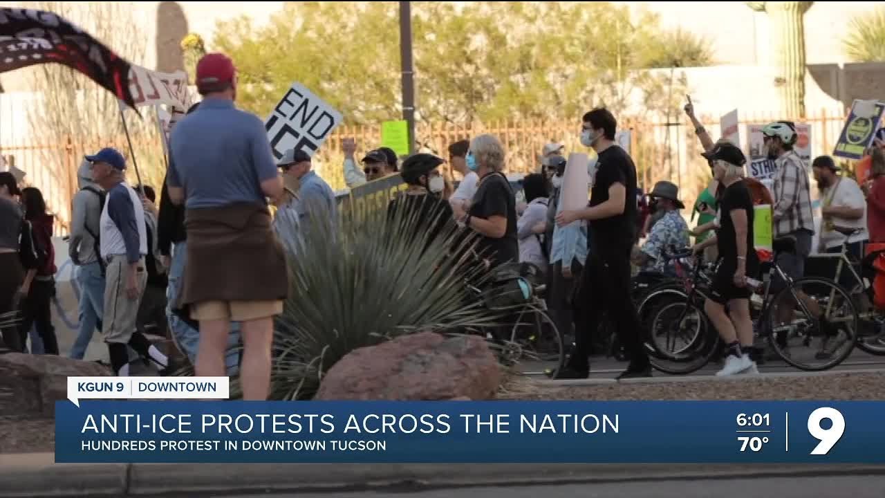 Protesters March Downtown as a part of Nationwide Anti-ICE Protests