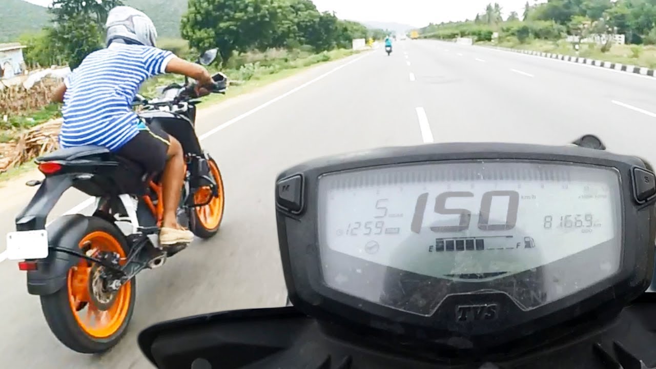 TVS Apache 200 VS KTM Duke 200 - Drag Race | Top End | 2020
