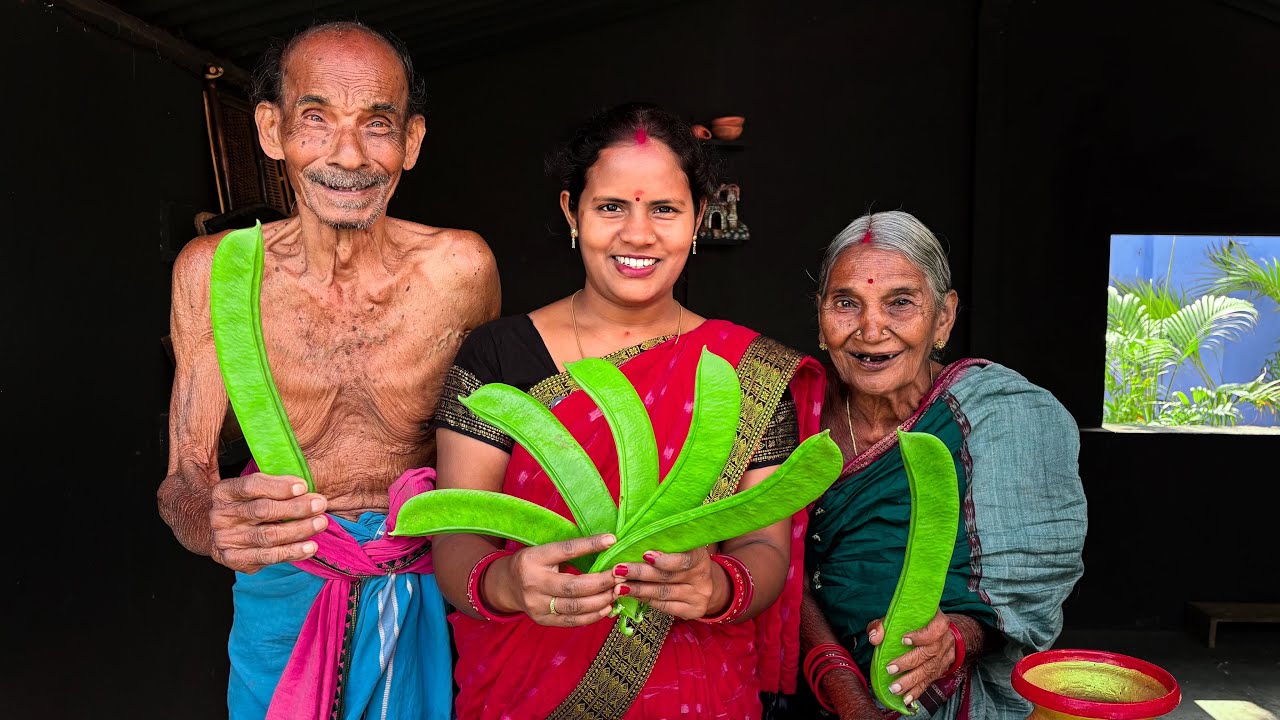 King of Beans ! GAINT Sword Bean 🫘 Cooking with Dadaji! The Delicious Taste of  Tai Fruit 