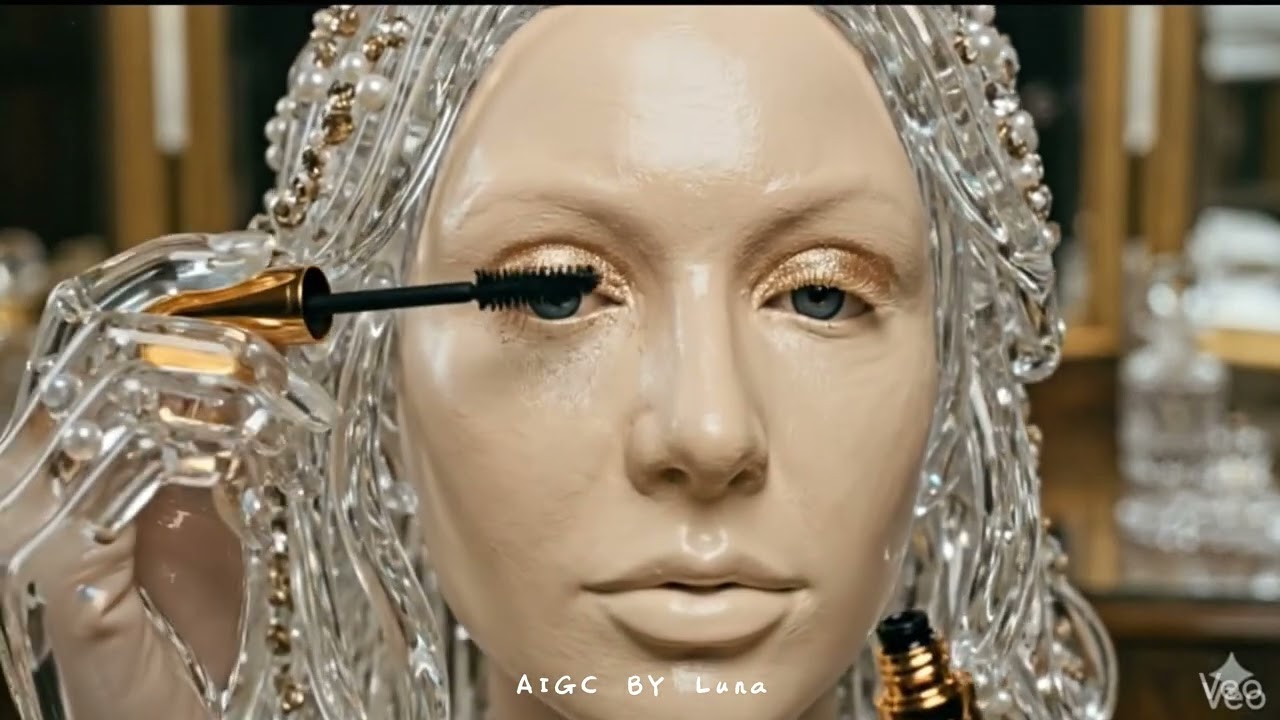 ガラス美人の没入メイクASMR｜透明な彼女のリアルメイクルーティン/Glass Beauty Immersive Makeup ASMR #aivideo #asmr #asmrsounds