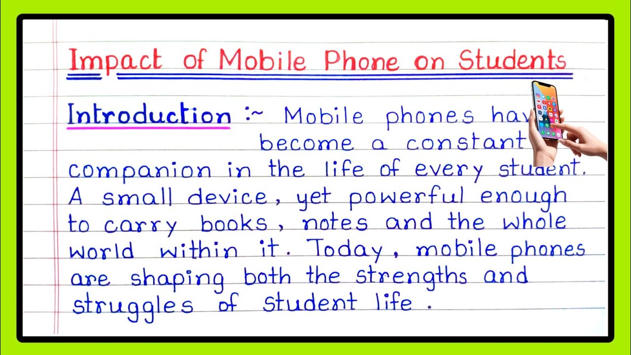Impact of Mobile Phones on Student/ Effect of Mobile on Students/ Mobile Essay